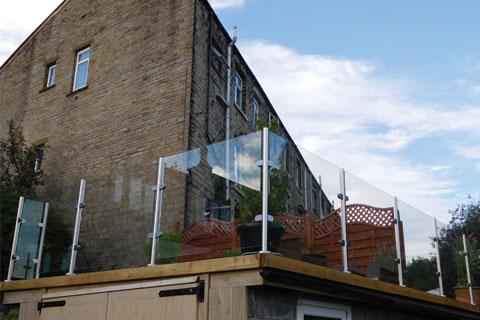 stainless and glass balustrade elevation view